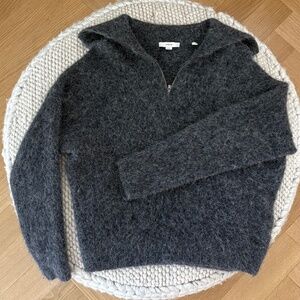 Vince Quarter Zip Sweater Dark Heather Gray Size XS